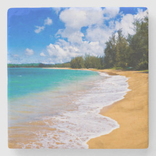 Dessous-de-verre En Pierre Paradis tropical de la plage, Hawaï