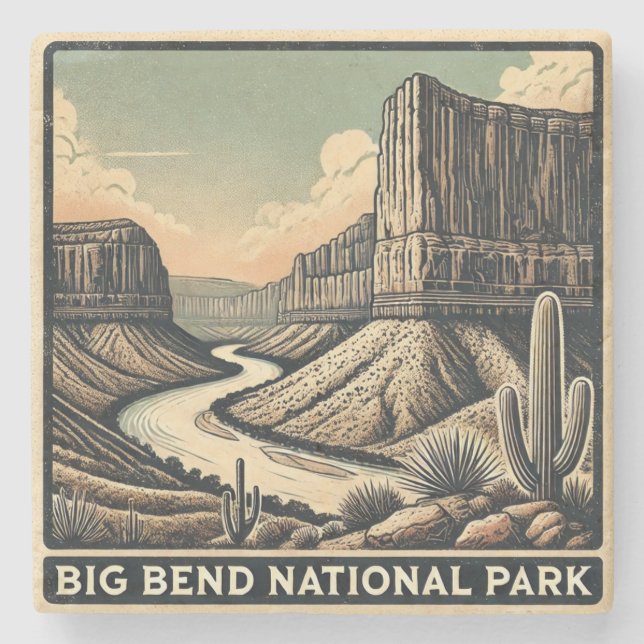 Dessous-de-verre En Pierre Parc national Big Bend (Devant)