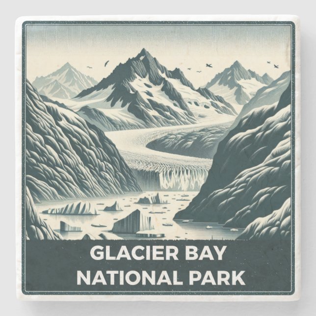 Dessous-de-verre En Pierre Parc national de Glacier Bay (Devant)