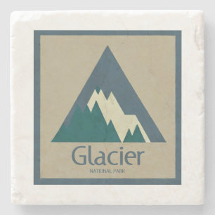 Dessous-de-verre En Pierre Parc national des Glaciers Rustique