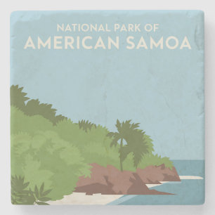Dessous-de-verre En Pierre Parc national des Samoa américaines Minimaliste