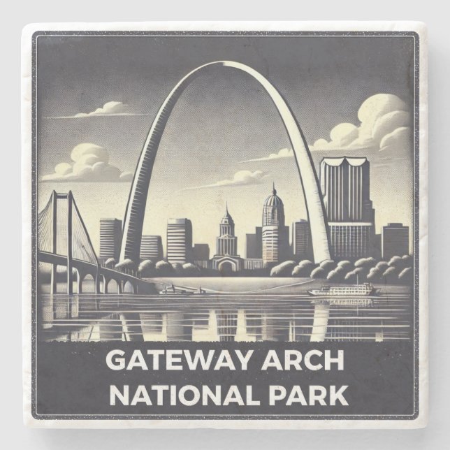 Dessous-de-verre En Pierre Parc national Gateway Arch (Devant)