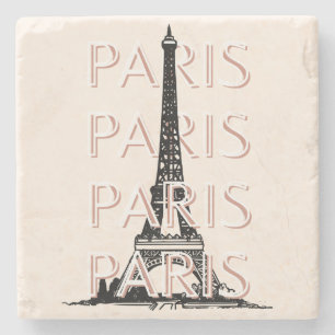 Dessous-de-verre En Pierre Paris Travel Art, Travel Art, Pastel, Minimaliste