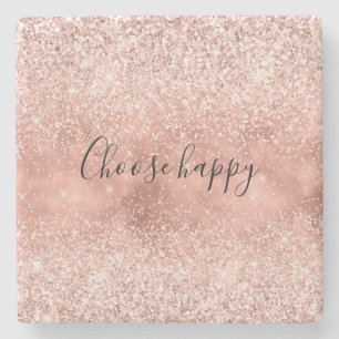 Dessous-de-verre En Pierre Parties scintillant brillante rose vif