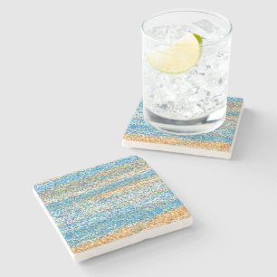 Dessous-de-verre En Pierre Parties scintillant Gold Blue Abstrait