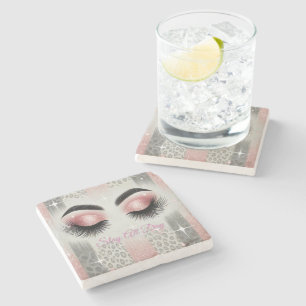 Dessous-de-verre En Pierre Parties scintillant rose cils