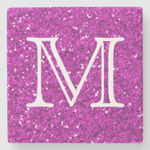 Dessous-de-verre En Pierre Parties scintillant violet Carré Monogramme person