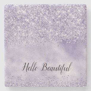 Dessous-de-verre En Pierre Parties scintillant violette brillante
