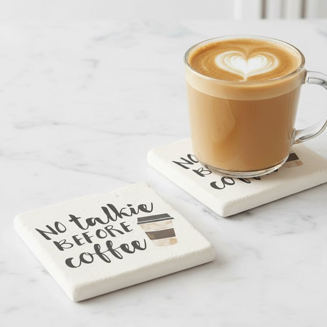 Dessous-de-verre En Pierre Pas de tarte avant le café drôle (Créateur téléchargé)