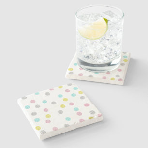 Dessous-de-verre En Pierre Pastel Pois