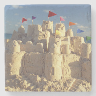 Dessous-de-verre En Pierre Pâté de sable sur la plage