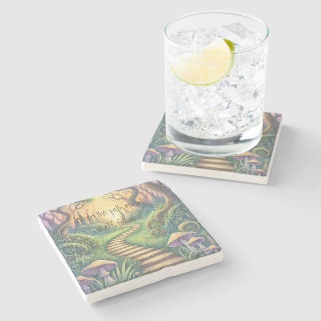 Dessous-de-verre En Pierre Path & Quote (Côté)