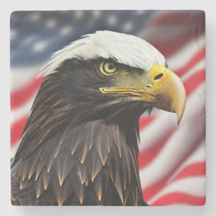 Dessous-de-verre En Pierre Patriotique/Aigle/Américain/USA