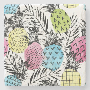 Dessous-de-verre En Pierre Paumes de grunge d'ananas