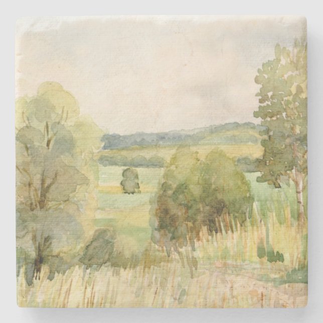 Dessous-de-verre En Pierre Paysage d'aquarelle (Devant)