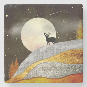 Dessous-de-verre En Pierre Paysage de Deer Moon