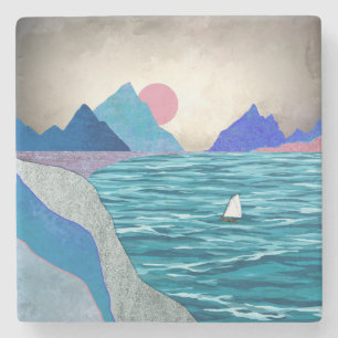 Dessous-de-verre En Pierre Paysage de Sailboat Cove