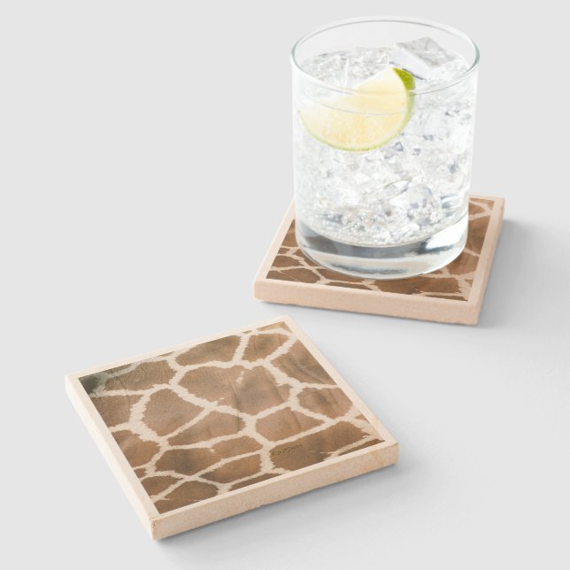 Dessous-de-verre En Pierre Peau de girafe animale (Côté)
