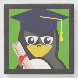 DESSOUS-DE-VERRE EN PIERRE PÉGUIN DE DIPLÔME