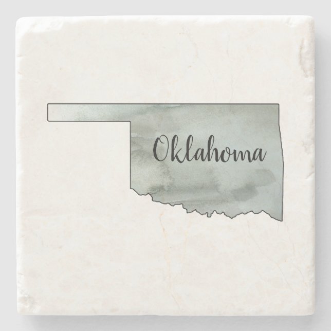 Dessous-de-verre En Pierre Peinture à l'aquarelle de l'Oklahoma (Devant)