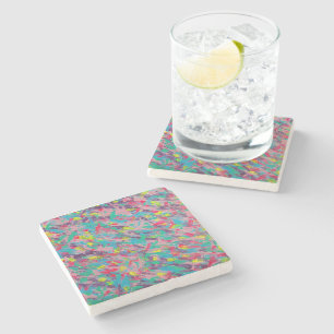 Dessous-de-verre En Pierre Peinture Abstraite esthétique arc-en-ciel