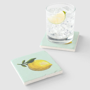 Dessous-de-verre En Pierre Peinture au citron aquarelle