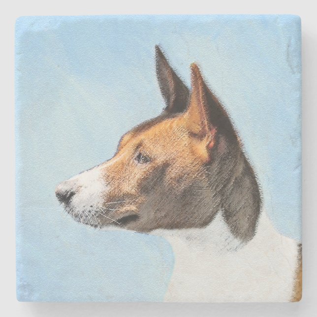 Dessous-de-verre En Pierre Peinture Basenji - Belle Art Original (Devant)