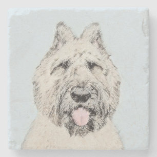 Dessous-de-verre En Pierre Peinture de Bouvier des Flandres - Art original de