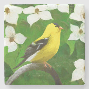 Dessous-de-verre En Pierre Peinture Goldfinch - Cute Original Chien Art