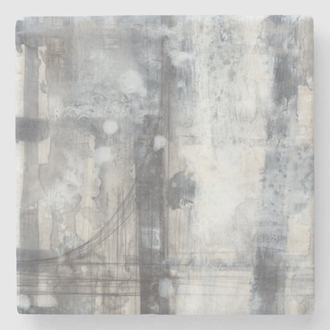 Dessous-de-verre En Pierre Peinture gris contemporaine (Devant)