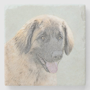 Dessous-de-verre En Pierre Peinture Leonberger - Joli art original chien