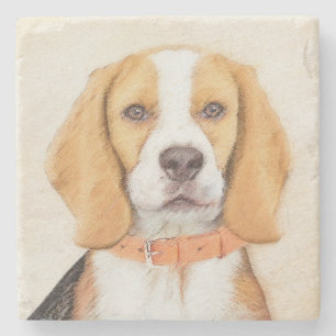 Dessous-de-verre En Pierre Peinture originale de chien Beagle Hound Art anima