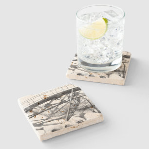 Dessous-de-verre En Pierre Pencilart de passerelle antique Monochrome