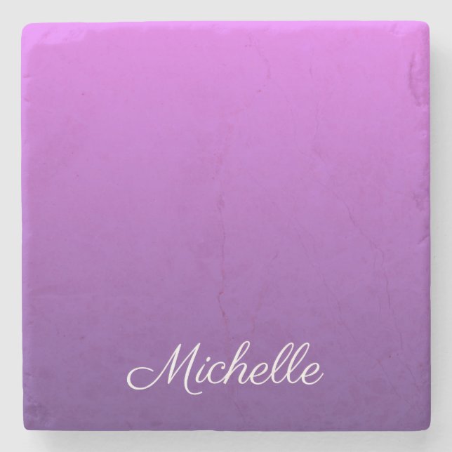 Dessous-de-verre En Pierre Personalisé violet ombre (Devant)