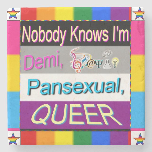 Dessous-de-verre En Pierre Personne ne sait que je suis Demi Sapio Pansexual  (Devant)