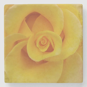 Dessous-de-verre En Pierre Pétales de rose jaune romantiques