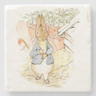 Dessous-de-verre En Pierre Peter Rabbit dans le jardin (par Beatrix Potter)