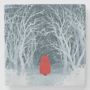 Dessous-de-verre En Pierre Petit Chaperon Rouge