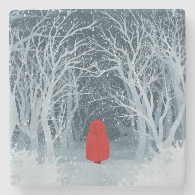 Dessous-de-verre En Pierre Petit Chaperon Rouge (Devant)