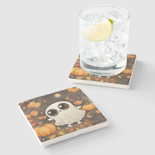 Dessous-de-verre En Pierre Petit fantôme d'Halloween