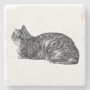 Dessous-de-verre En Pierre Petite pause, Pointe Tabby