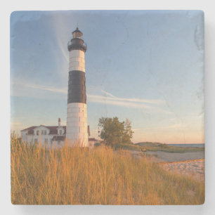 Dessous-de-verre En Pierre Phare Big Sable Point Sur Le Lac Michigan 3