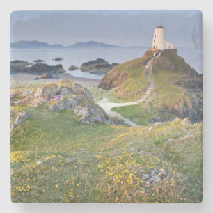 Dessous-de-verre En Pierre Phare de MAWR de Twr sur l'île de Llanddwyn