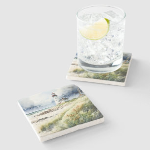 Dessous-de-verre En Pierre Phare et plage