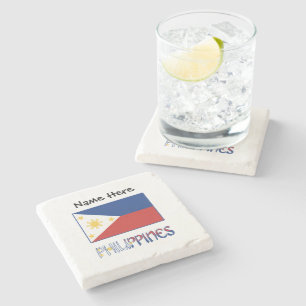 Dessous-de-verre En Pierre Philippines et drapeau philippin personnalisés