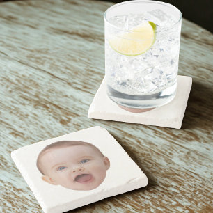 Dessous-de-verre En Pierre Photo personnalisée, visage de photo personnalisée