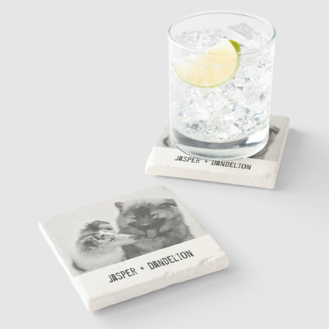 Dessous-de-verre En Pierre Photo simple, moderne personnalisée pour animaux d (Côté)