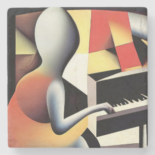 Dessous-de-verre En Pierre Piano Player - Art aérographe