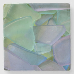 Dessous-de-verre En Pierre Pile de verre de plage bleu, Alaska