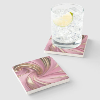 Dessous-de-verre En Pierre Pink Swirl Moderne